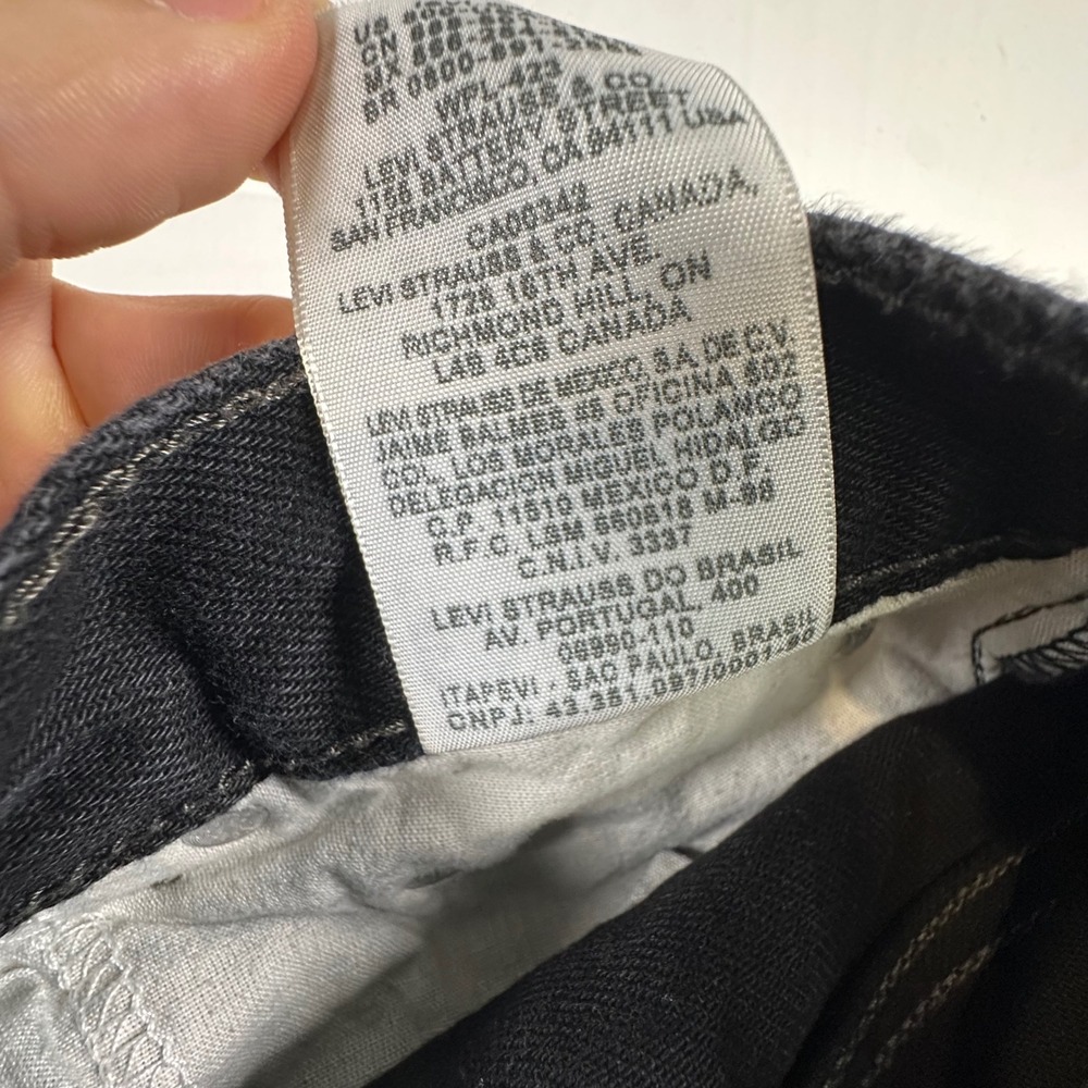 Levis 550 Relaxed Fit Black Denim Jeans Mens 34x30 Husky 14H Cotton 5-Pocket - Picture 11 of 12